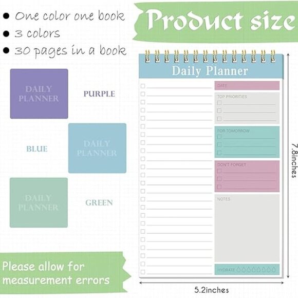 Daily Planner Notebook 3 Pack 30 sheets each. / BRAND NEW - Picture 5 of 6